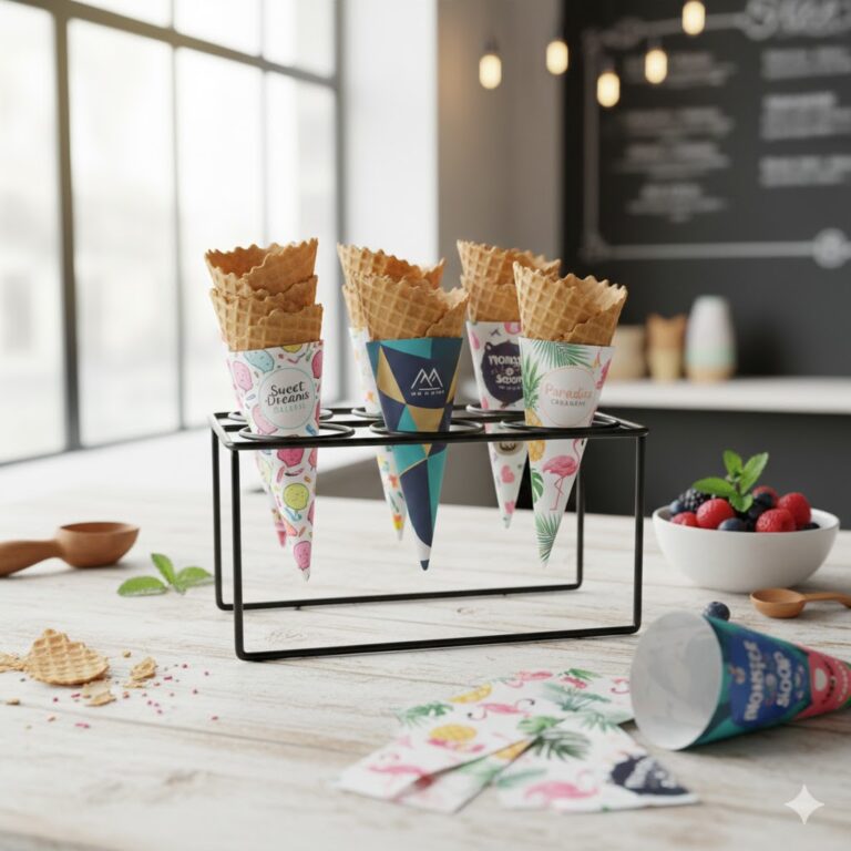 custom printed ice cream cone sleeves