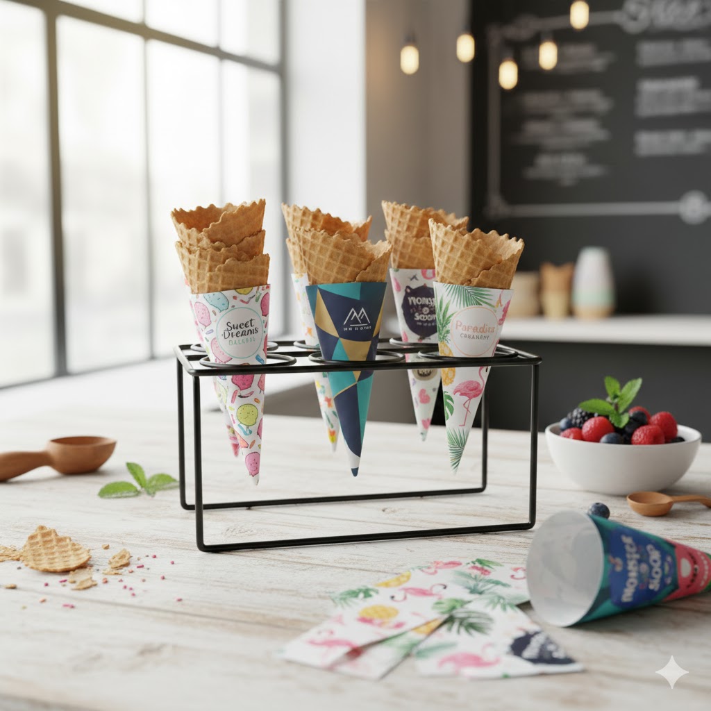 custom printed ice cream cone sleeves